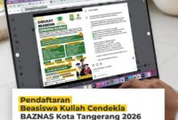 Pendaftaran Beasiswa Cendekia BAZNAS Kota Tangerang Resmi Dibuka hingga 22 Juli 2026